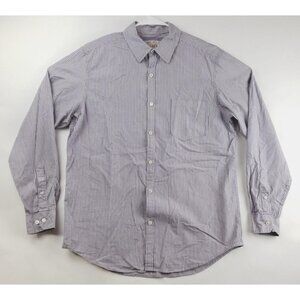 Article 365 Mens Medium Purple Striped Broken-In Shirt Cotton Flip Cuffs